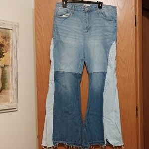 Blue Frayed Hem Jeans